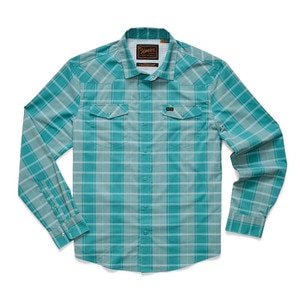Howler Brothers Free Range Fleece Pullover Men's in Braden Plaid Teal